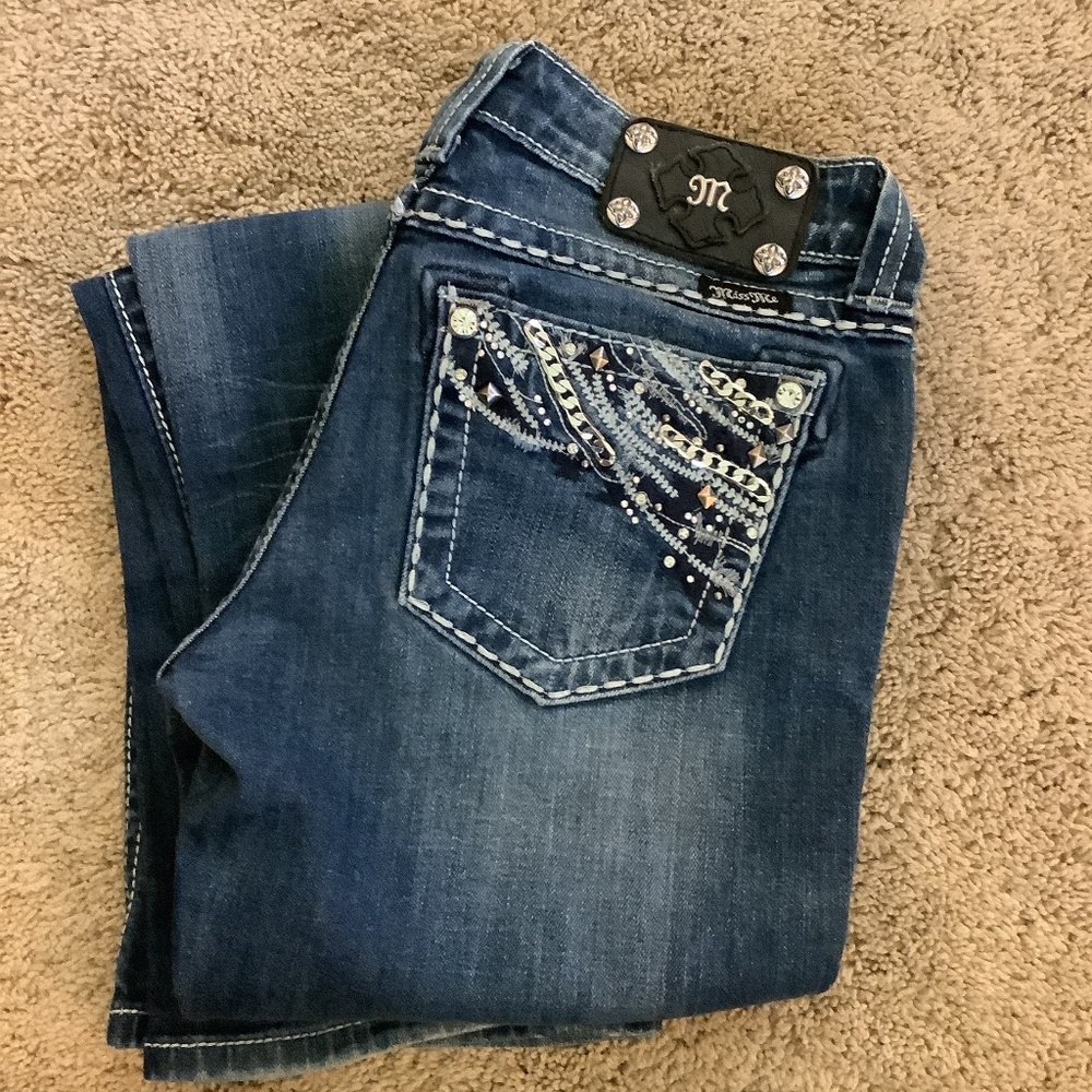 NWOT Miss Me Flat Pocket Embellished Easy Boot